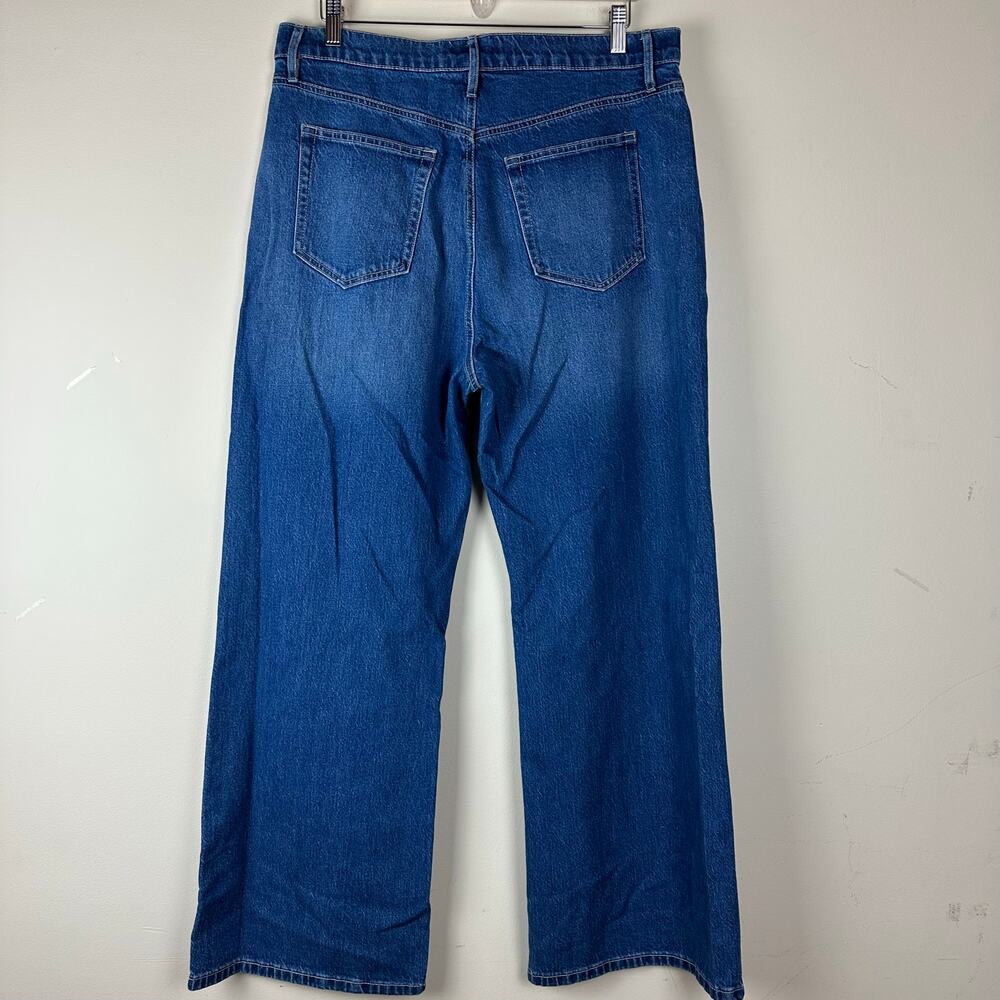 LOFT Wide Leg Jeans Womens 32/14 Blue High Rise Denim NWT Festival Baggy Indie - Picture 5 of 11